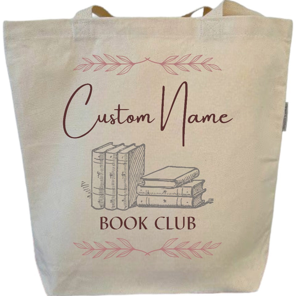 Custom Book Club Tote Bag