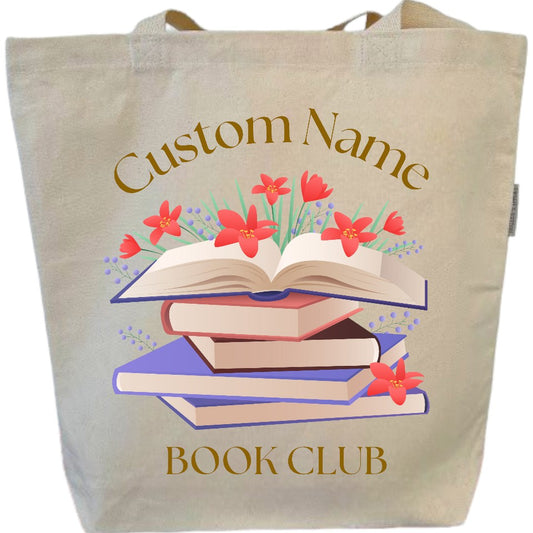 Custom Book Club Tote Bag