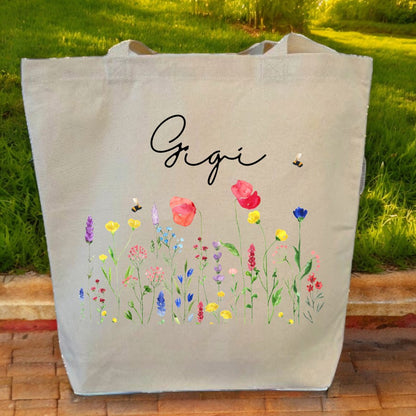 Custom Floral Tote Bag